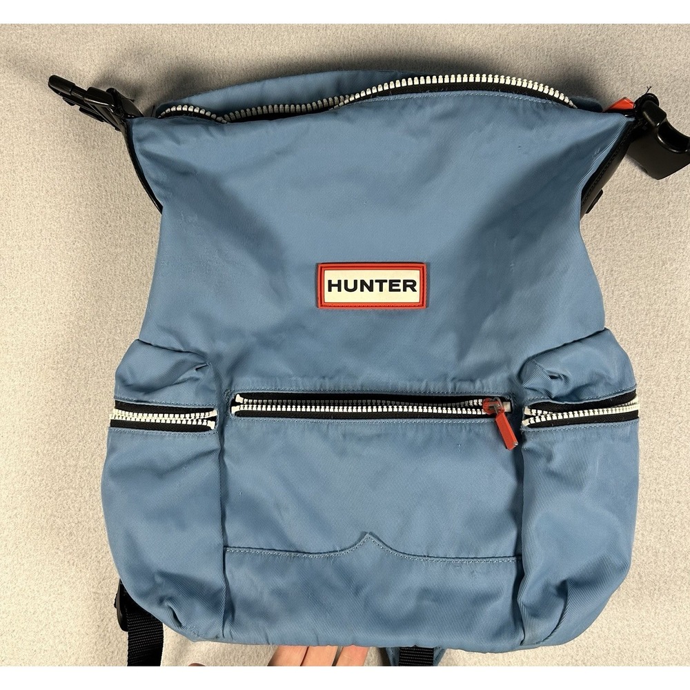 Hunter Original Mini Clip Top Backpack Nylon Blue 14"